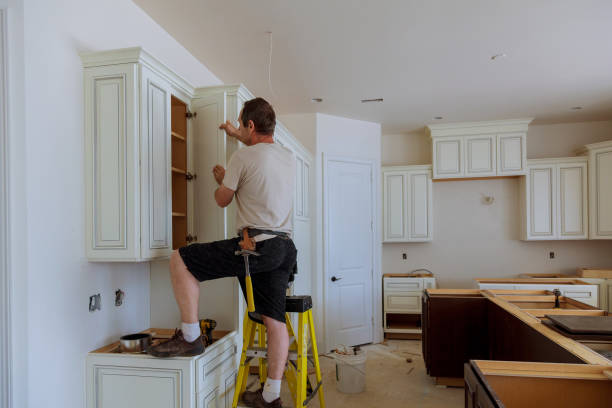 Kitchen island installation in Norristown by JMT Kitchen Cabinet
